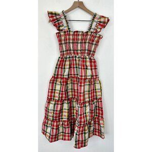 By & By Girl Sleeveless Ruffled Plaid Maxi Dress Girls 14 Holiday Christmas meta